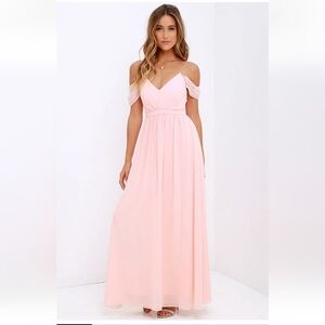 Lulu's Quite the Charmer Peach Maxi Dress xs EUC